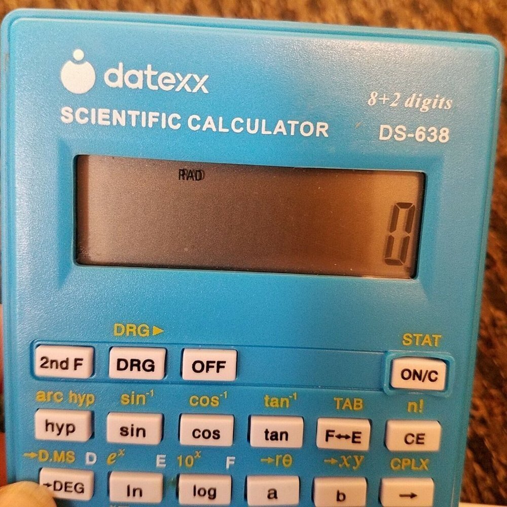 Datexx Blue Scientific Calculator DS-638 C w/ Statistical Function Manual TESTED - Picture 9 of 10